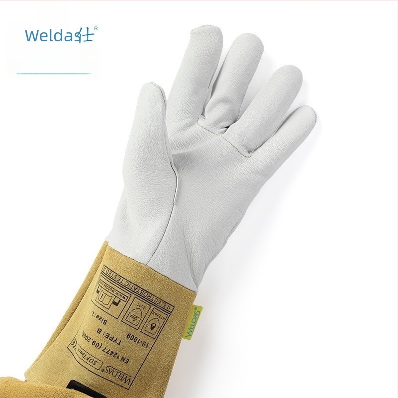 Weldas/Weiteshi TIG hegesztő kesztyűk 10-1008/10-1009, bőr, rövid fazon, extrán puha