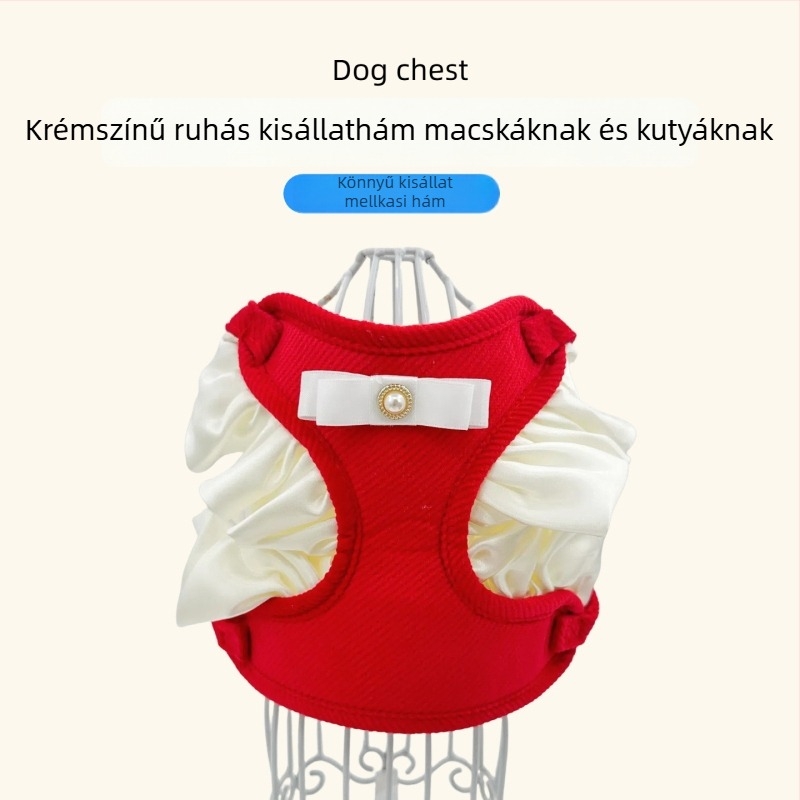 Mellkasra szerelt hám és póráz kistestű kutyáknak