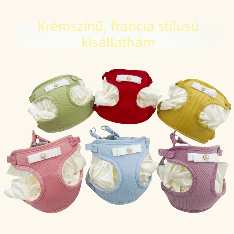 Mellkasra szerelt hám és póráz kistestű kutyáknak