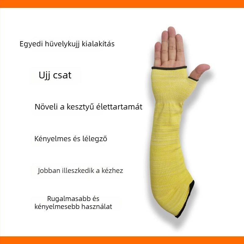 Hosszú hegesztő karvédő ujjvédő aramid szálból, lángálló, vágás- és égés elleni védelem.