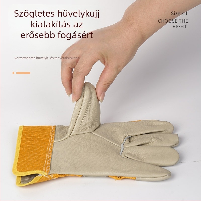 Tehénbőrből készült hegesztőkesztyűk, kopásállóak, magas hőmérséklet elleni védelem, égésgátló, puha és rövid kivitel, speciális védő kesztyűk hegesztéshez