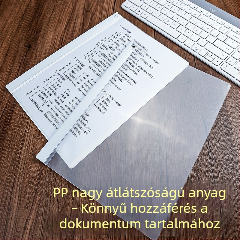 A4-es papírhoz forgó karos mappa, műanyag dokumentumklip és iratrendező