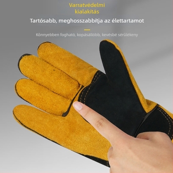 60 cm-es marhabőr védőkesztyűk, megerősítettek, kutyák edzéséhez és védelem a háziállatok harapásai és macska karmolásai ellen