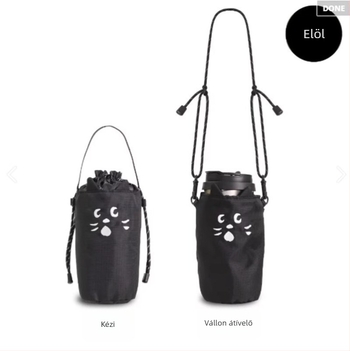 Macskafülös crossbody palacktáska pohártartóval, kreatív és aranyos dizájn, fröccsenésbiztos