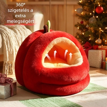 Téli meleg macska- és kutyaház villa, félig zárt beltéri kisállatház, karácsonyi dekoráció