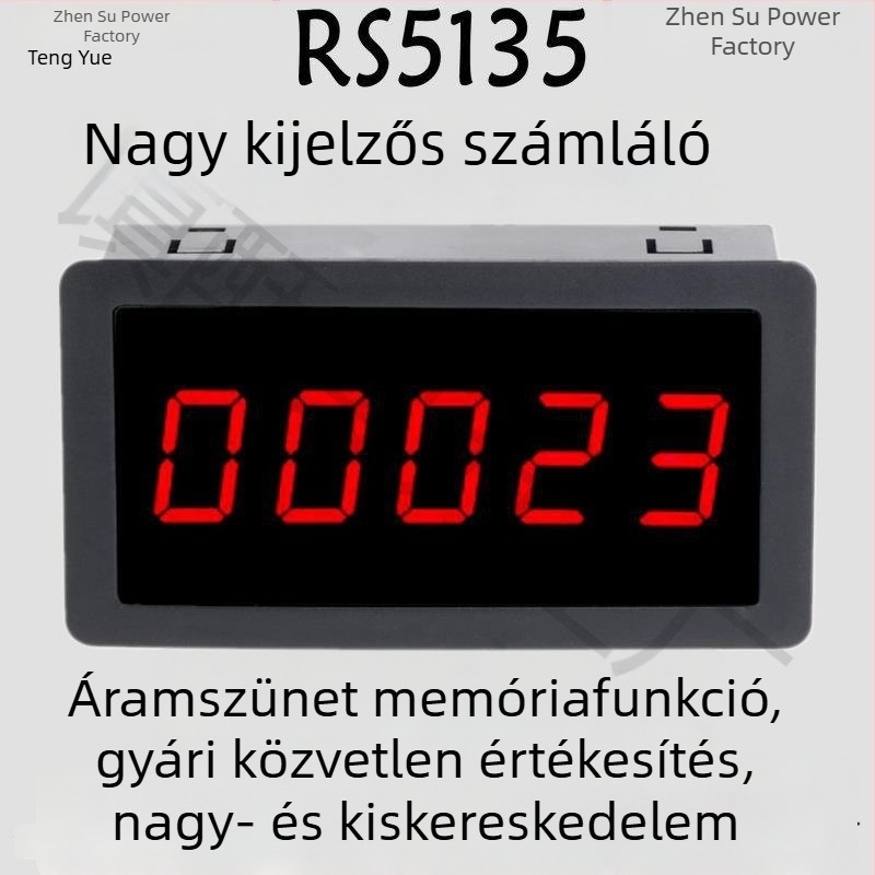 RS5135 Digitális kijelzős számláló lyukasztópréshez és esztergához, nagy elektronikus kijelzővel