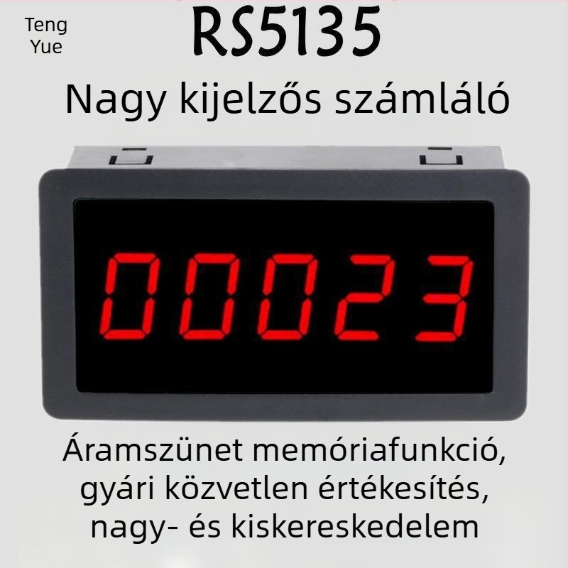 RS5135 Digitális kijelzős számláló lyukasztópréshez és esztergához, nagy elektronikus kijelzővel