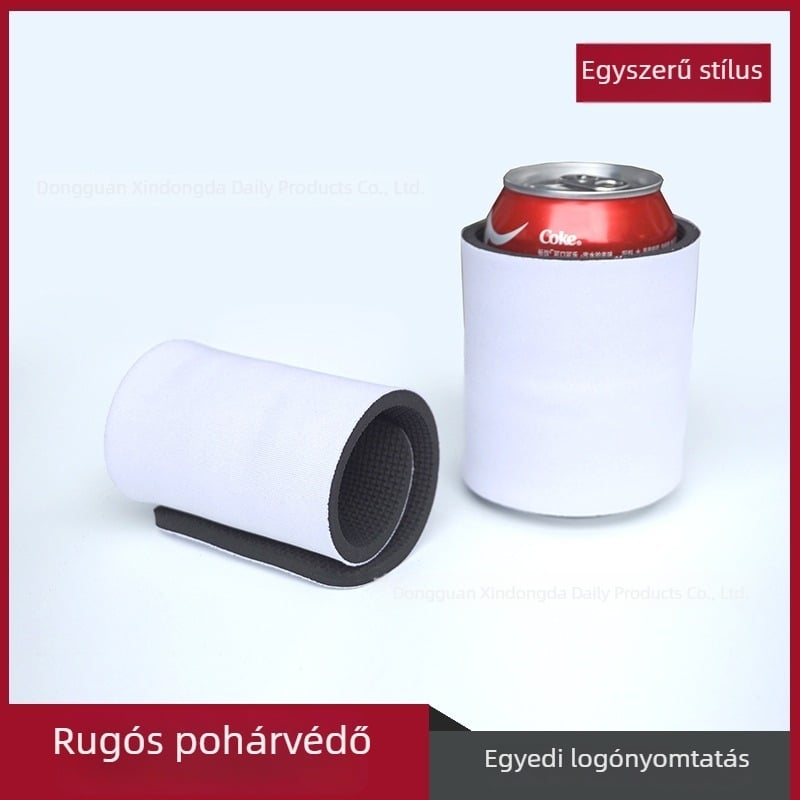 Fehér textil pohárhüvely – hőátvitel, szublimáció, DIY