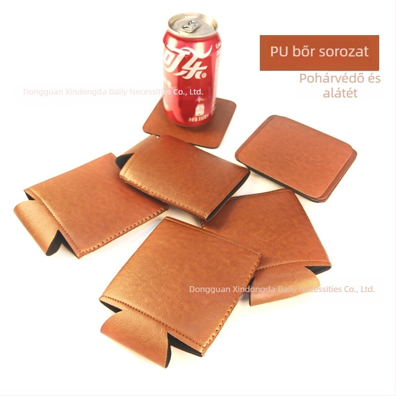 New Dongda PU bőr pohárhüvely, 12oz, alsó résszel, 330ml sörösüveg és doboz