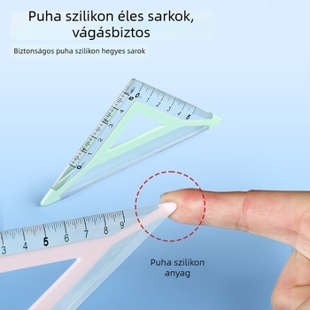 Nagy méretű, vágásálló tanulói vonalzó készlet, 4 darabos, átlátszó, rajzhoz, 15 cm