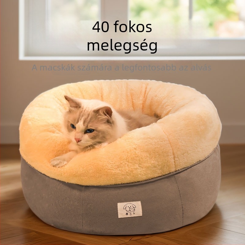 Minden évszak macska- és kistestű kutyaház, téli meleggel, fél-nyitott kialakítás, vastagított dizájn