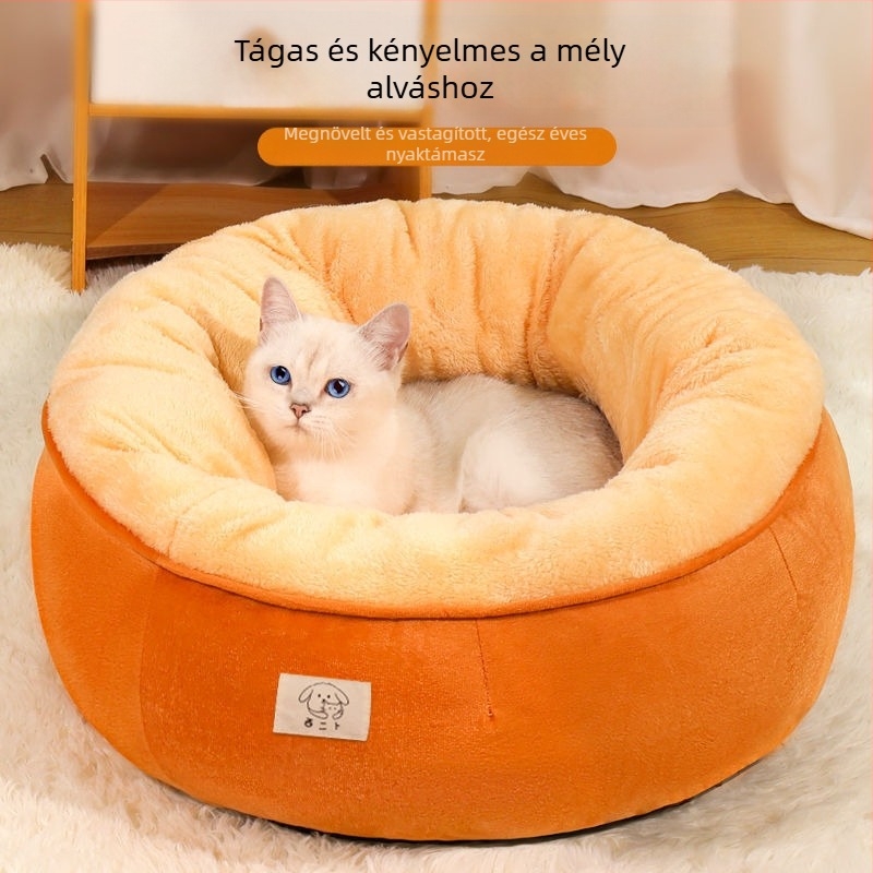 Minden évszak macska- és kistestű kutyaház, téli meleggel, fél-nyitott kialakítás, vastagított dizájn