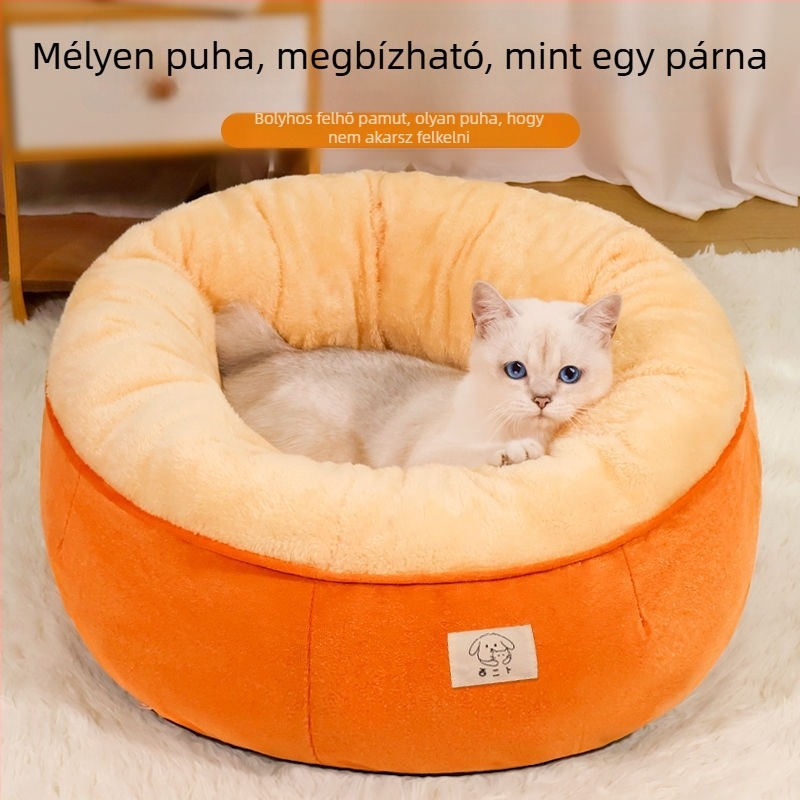 Minden évszak macska- és kistestű kutyaház, téli meleggel, fél-nyitott kialakítás, vastagított dizájn