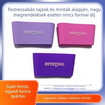 Üvegpohárhoz készült szilikon pohárvédő, PVC szigetelő burkolat, csúszásmentes DIY tejes tea alátét