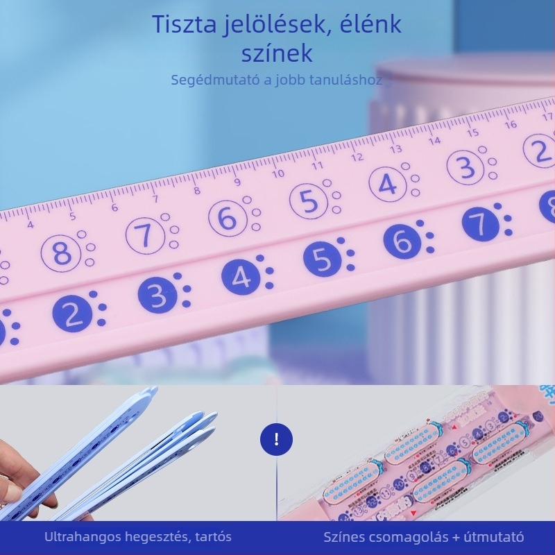 20-ig terjedő számok számbontó vonalzó – kétoldalas gyerekeknek, óvoda és első osztály számára
