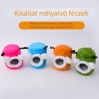 Pamutból készült fatörzs alakú fészek kisállatok számára, függőágyas kivitelezés, téli meleg
