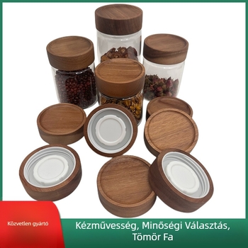 Akácfa tea tároló üveg csavaros fedéllel, 80 mm átmérő
