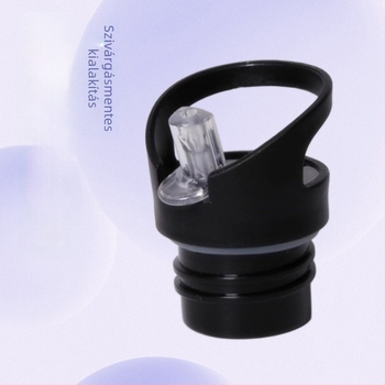 Fekete BPA-free PP kupak vízpalackhoz, koronás fedél és szívócső