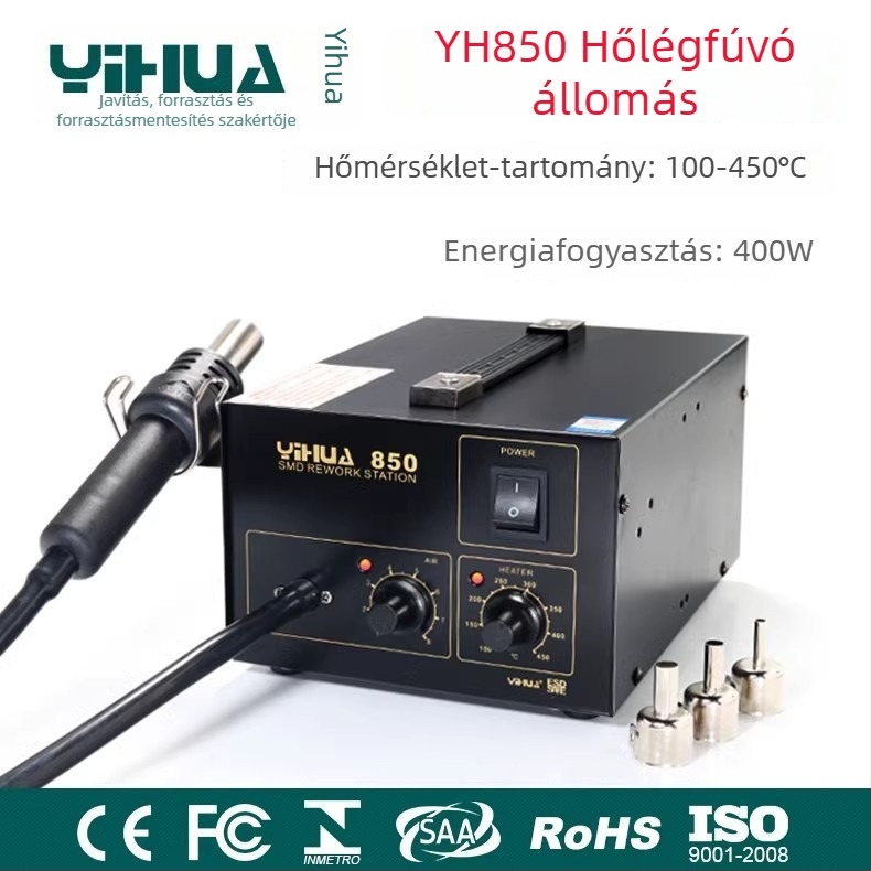 Yihua YH850 forrólevegős rework állomás YH936 elektrostatikus forrasztóvas, hőmérséklet-szabályozás 937, állandó hőmérséklet 939D, elektromos ónszívó 948