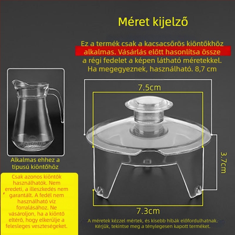 PS műanyag fedél teáskannához és pohárhoz, nyolcszögletű dizájnnal