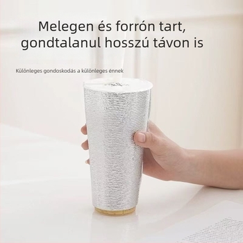 Egyszer használatos pohárszigetelő hüvely forró és hideg italokhoz (tejes tea, kávé) alumíniumfóliás bevonattal