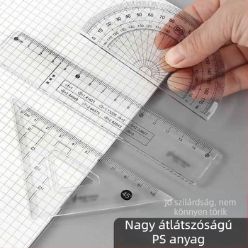 Matematikai vonalzó készlet gyökjelzésekkel, egyenes vonalzó és derékszögű háromszög a vizsgákhoz