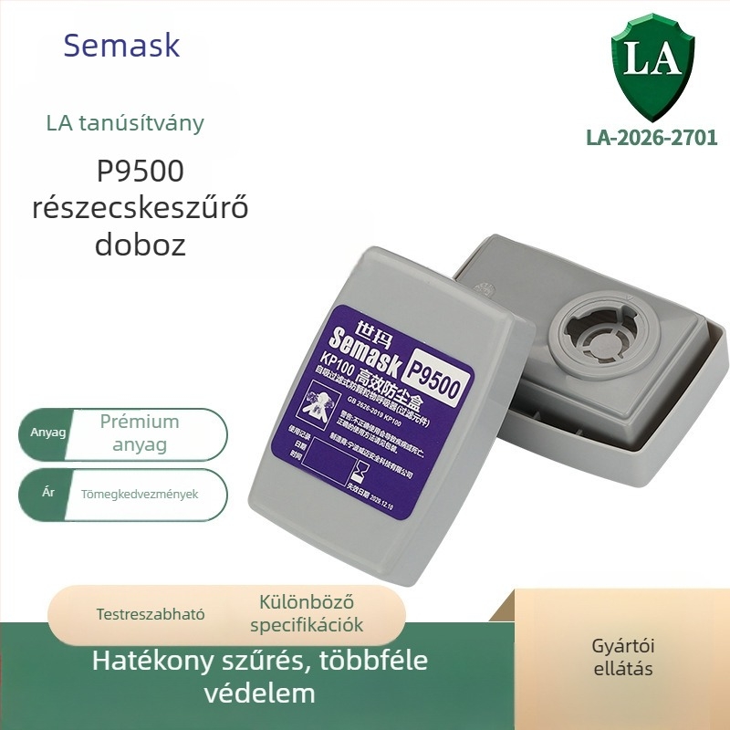 P9500 részecskeszűrő doboz KP100 gázmaszkhoz üvegszál szűrőgyapottal