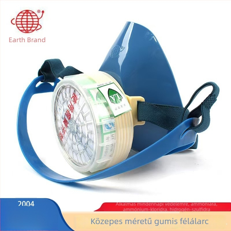 Earth Brand 2004 No. 4 közepes méretű félmaszk gázmaszk védelem az ammóniára, ammónium-kloridra és hidrogén-szulfid gáz ellen