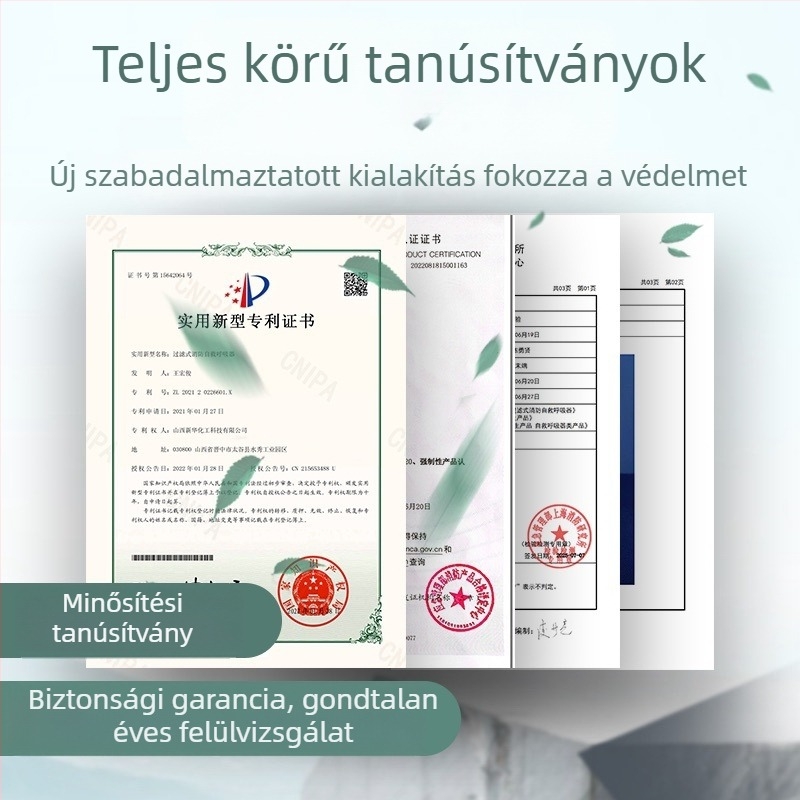 Tűzvédelmi gázmaszk, önmentő légzőkészülék, menekülő maszk füst és tűz ellen, háztartási használat