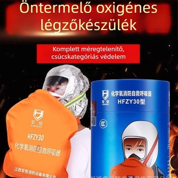 HFZY30 Kémiai oxigénnel működő önmentő tűzvédelmi respirátor – öngenerált oxigén, vírusvédő füst- és tűzmaszk, szűrő, Tang'an