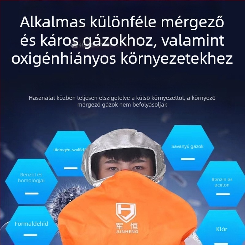 HFZY30 Kémiai oxigénnel működő önmentő tűzvédelmi respirátor – öngenerált oxigén, vírusvédő füst- és tűzmaszk, szűrő, Tang'an