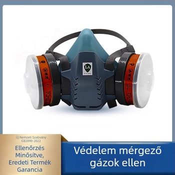 Extreme Standard 701G szilikonból készített félálarc kettős szűrővel, permetezéshez, vegyi anyagokhoz és növényvédőszerekhez