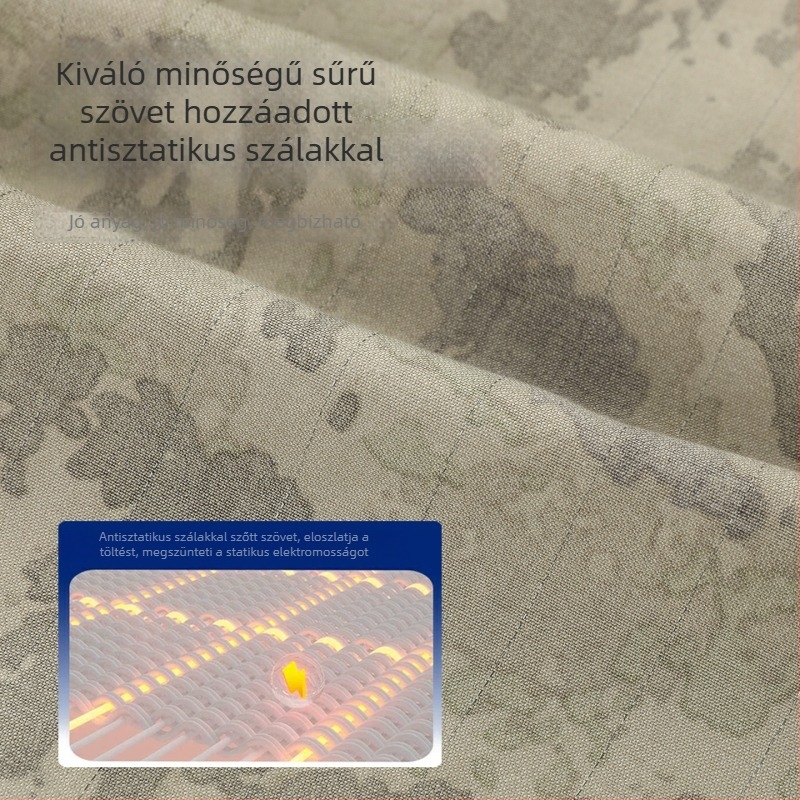 Antisztatikus munkaruha készlet, kopás- és szennyeződésálló camouflage mintázatú ruhaszett, katonai stílusú képzéshez, férfiaknak, tavasz–ősz, vastagított dzsekivel