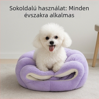 Téli meleg zárt kisállatfészek, vastag 3D szélvédett dizájn, kis- és közepes méretű kutyáknak és macskáknak