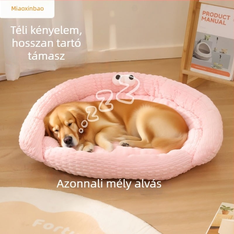 Téli kutyaház dupla rétegű párnával, kisméretű és közepes testű kutyáknak és macskáknak