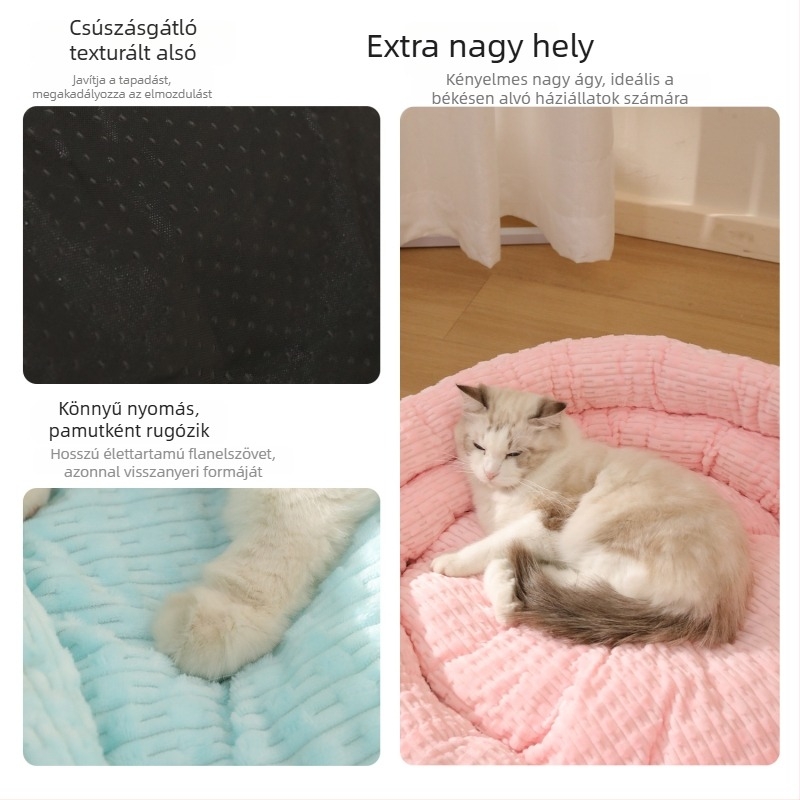 Téli kutyaház dupla rétegű párnával, kisméretű és közepes testű kutyáknak és macskáknak