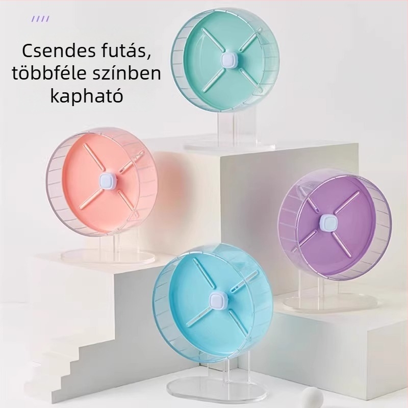 Csendes hörcsög futókerék, 26 cm, nagy méretű, futópad jellegű játék