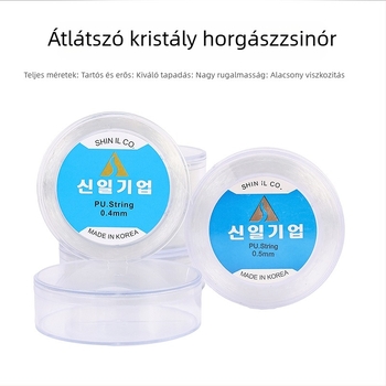 Átlátszó kristályos elasztikus zsinór DIY karkötők és nyakláncokhoz, 0.5–0.8 mm