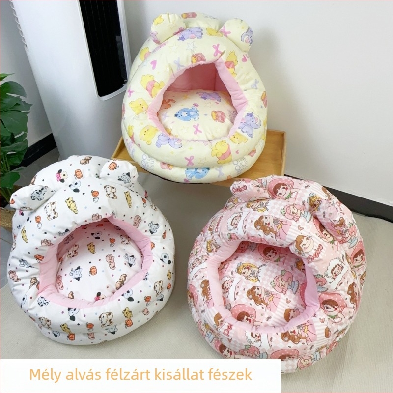 Kis méretű kutyák számára négy évszakos fél-nyitott, vastag meleg fekhely