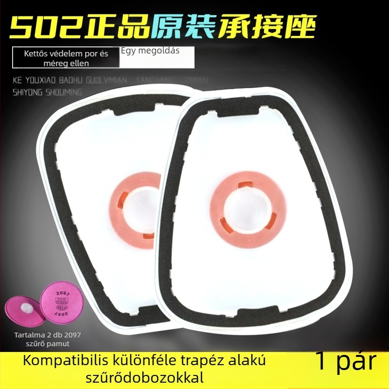 502 tartó 2097 szűrőelemhez, aktív szén szűrőgyapot, trapéz alakú szűrődoboz gázmaszkhoz