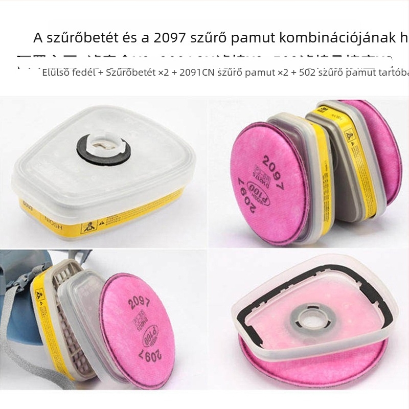 502 tartó 2097 szűrőelemhez, aktív szén szűrőgyapot, trapéz alakú szűrődoboz gázmaszkhoz