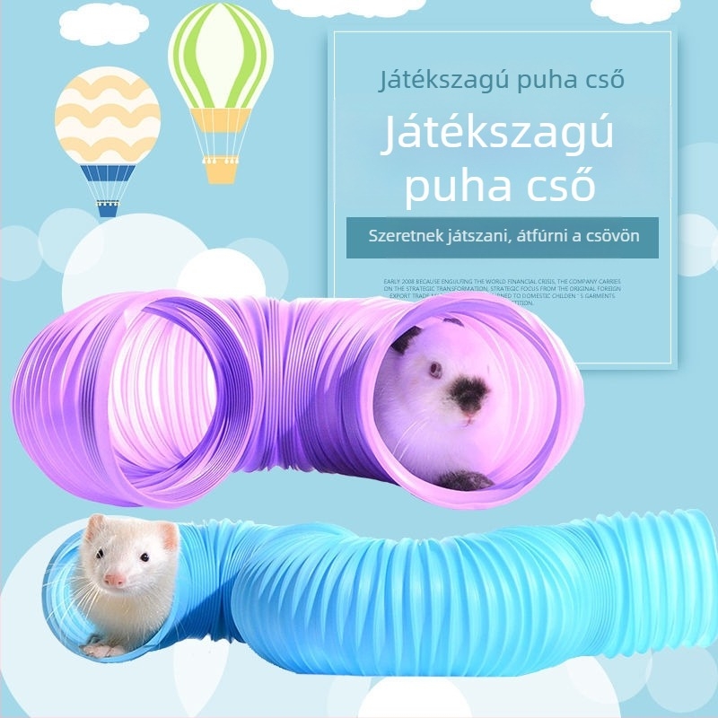 Háziállatok számára készült teleszkópos alagút – puha cső fretkák, hörcsögök, tengerimalacok és szirián hörcsögök részére