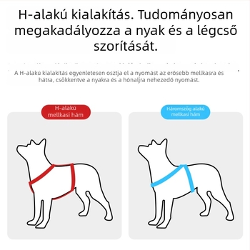 Új kutya póráz bőr fogantyúval és I-formájú hám, mellény stílusú, anti-evadálás