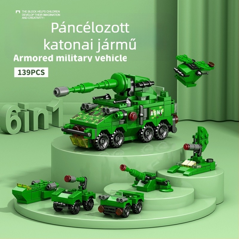 Lele Brothers kompatibil építőblokkok - katonai dinoszaurusz mecha összeállítás, oktató játék, 100–200 darab, ABS műanyag, színes doboz, 7–14 éveseknek