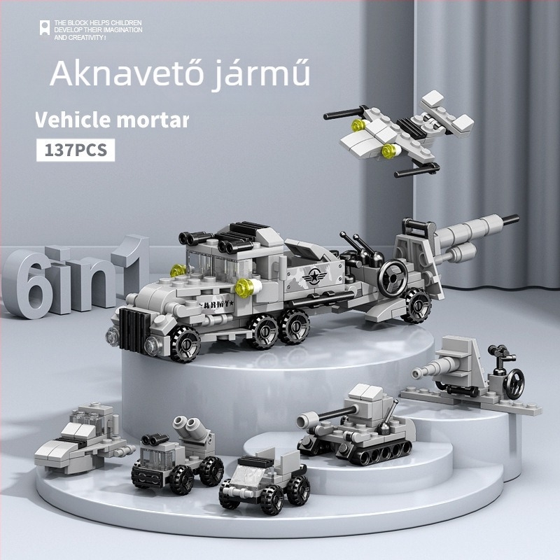 Lele Brothers kompatibil építőblokkok - katonai dinoszaurusz mecha összeállítás, oktató játék, 100–200 darab, ABS műanyag, színes doboz, 7–14 éveseknek