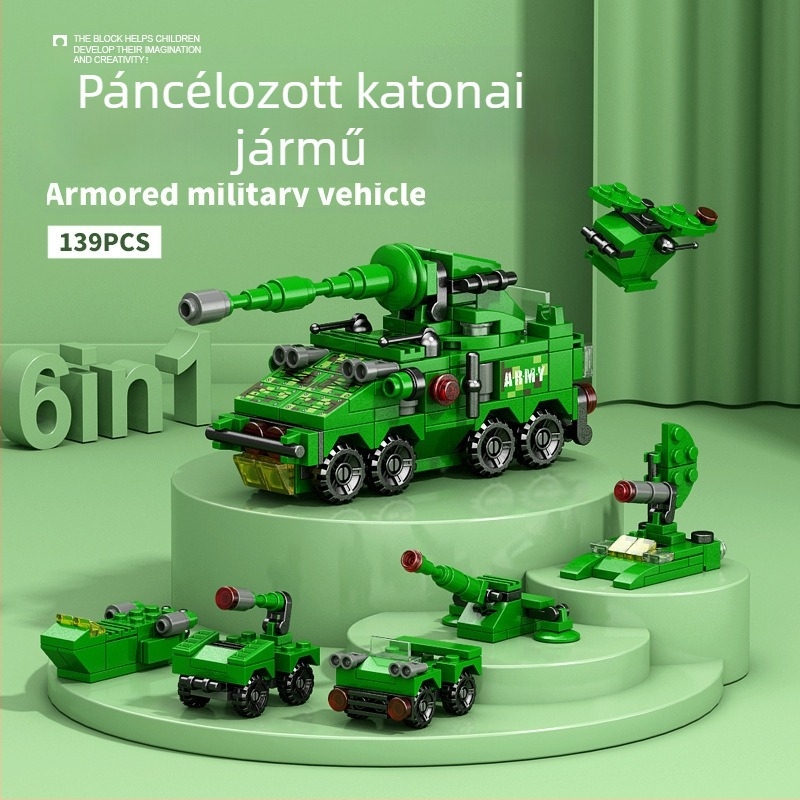 Lele Brothers kompatibil építőblokkok - katonai dinoszaurusz mecha összeállítás, oktató játék, 100–200 darab, ABS műanyag, színes doboz, 7–14 éveseknek
