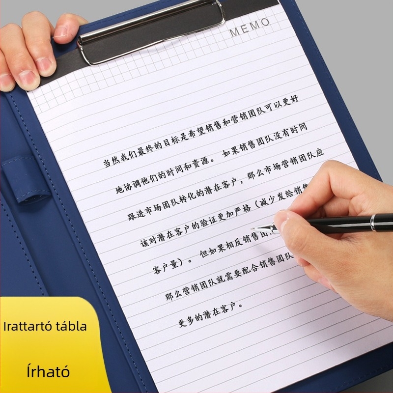 Qihao A4-es bőr multifunkcionális mappa logóval és testreszabható tároló funkcióval