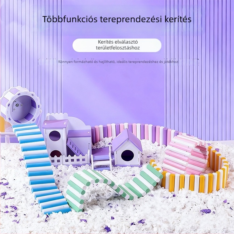 Fahéj hörcsög létra játék, pasztell macaron színekben, mászáshoz és elrejtőzéshez a ketrecben.