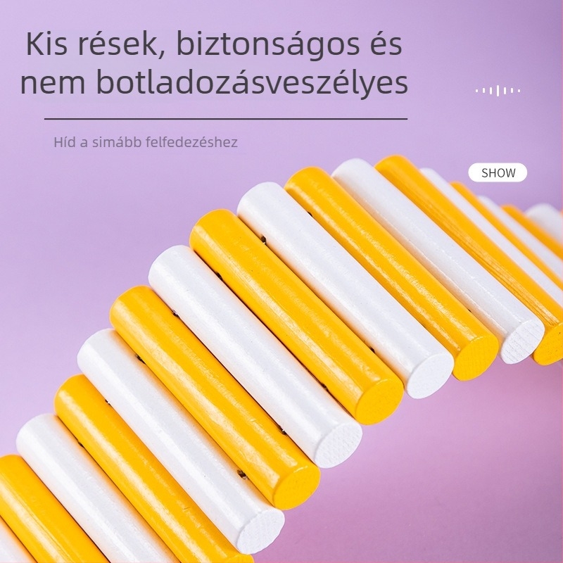 Fahéj hörcsög létra játék, pasztell macaron színekben, mászáshoz és elrejtőzéshez a ketrecben.
