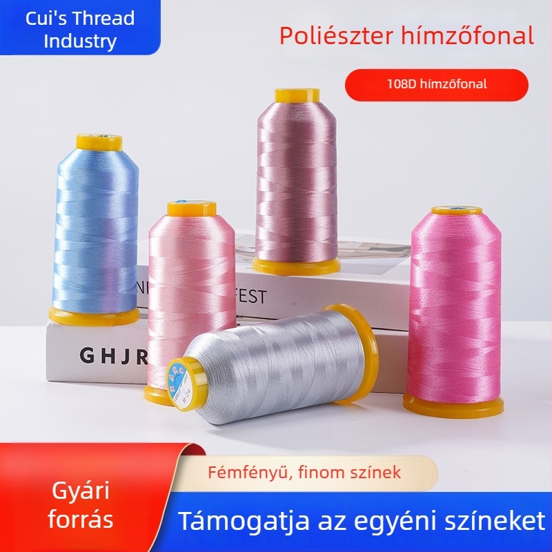 Hongtai 108D/2‑szálas, magas szakítószilárdságú cérna pagoda sátorhoz, kabátokhoz és kanapévarráshoz (poliszter fényes)